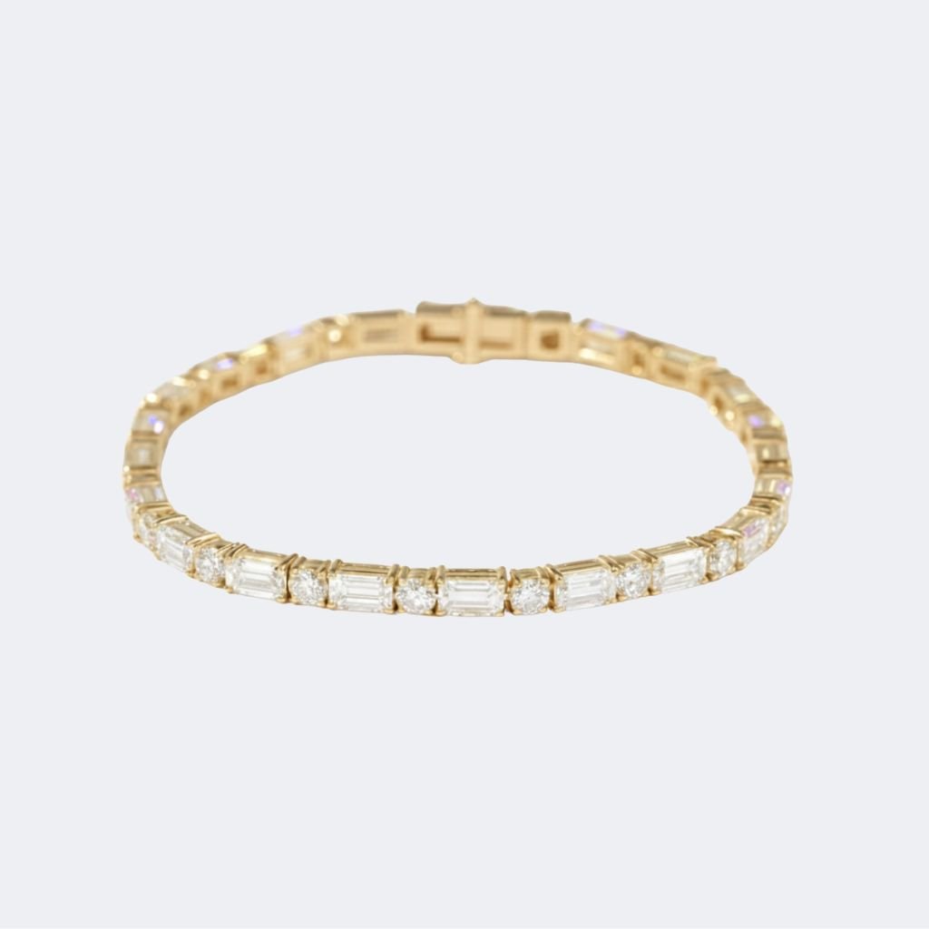 4.35CTW Round Emerald Tennis Diamond Bracelet