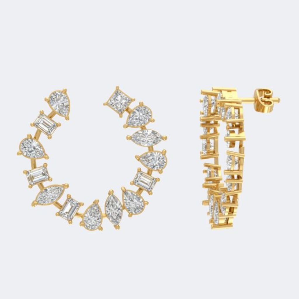 4.20 CTW Multi Shape Diamond Hoops