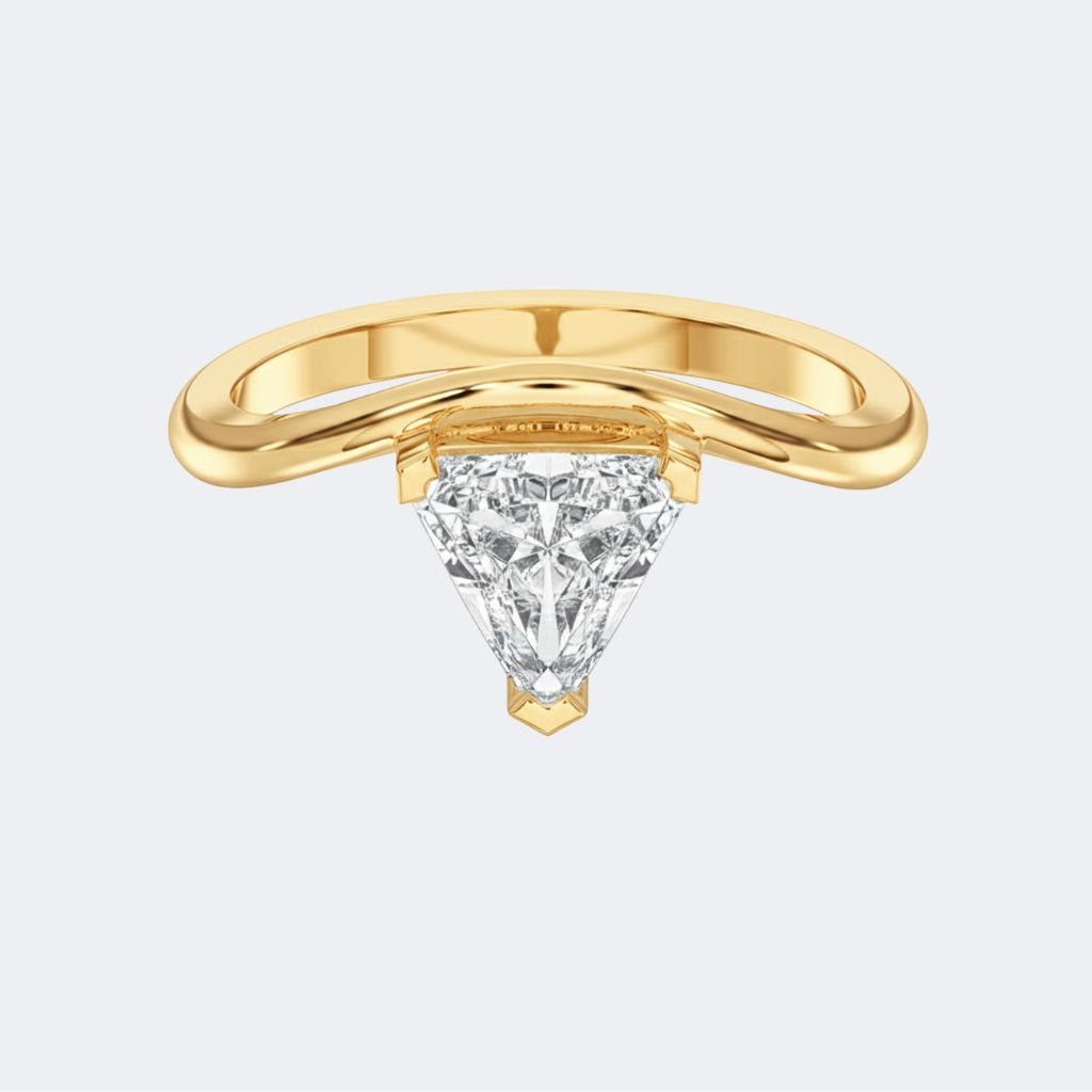 1.50CTW Trillion Solitaire Ring Contour Band